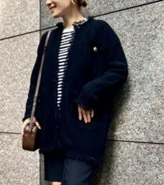 【完売品✨】ADAWAS ニットツイードジャケット　黒　金ボタン　定価3.5万 ADAWASのニットツイードジャケット【STANDARD BOOK 2022AW】 | HAPPY