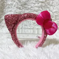 【未使用級】USJ ユニバ ハローキティ カチューシャ スパンコール リボン