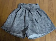 GRL グレンチェック柄 ウエストリボン ショートパンツ M