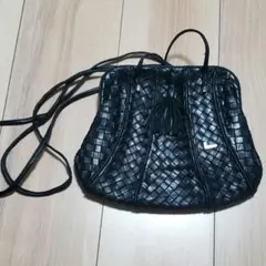 良品・ヴィンテージ LANCEL ランセル パリ メッシュ編み バッグ 黒