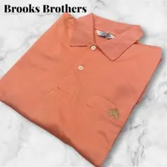 美品　ブルックスブラザーズ　半袖　ポロシャツ　オレンジ