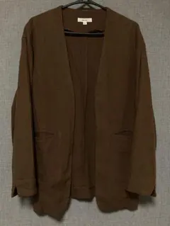 niko and… ニコアンド　ノーカラージャケット ブラウン サイズ3