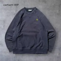 2121古着carhartt WIPスウェット刺繍ロゴ短丈前V鬼フェード雰囲気系