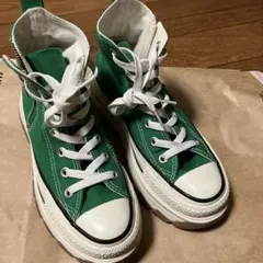 コンバース　トレックウェーブ　ハイカットスニーカー　ジッパー　グリーン　23