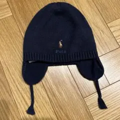 Ralph Lauren ネイビー耳あて付きニット帽