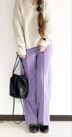 裏起毛 ワイドパンツ