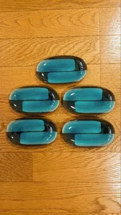 青緑と黒模様小皿 5枚セット