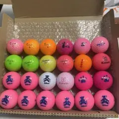 カラフルゴルフボールセット 24個　ロストボール　レディースのサムネイル