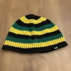 PUMA 編み サマーニット帽 ジャマイカカラー　ラスタカラー　レゲエ