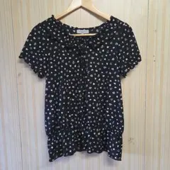 THEORIAハート柄 半袖ブラウス