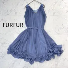 極美品✨ファーファー プリーツシフォンドレス 2way ワンピース フリルヘム