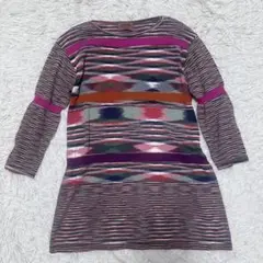 新品タグ付✨ミッソーニ 最高級オレンジタグ 膝丈ワンピース マルチカラー 38 MISSONI ミッソーニ オレンジタグ ニット キャミワンピース マルチ