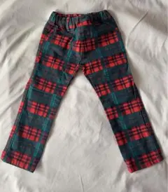 新品　Bobson ボブソン キッズレッドxグリーンテェック柄パンツ110см