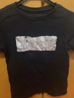 Bab メタリック装飾 黒 Tシャツ