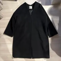 JEANASIS 【WEB限定】ショートビーバーノーカラーコート ブラック