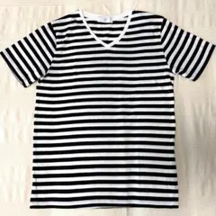 417 EDIFICE ボーダー Tシャツ 白 黒 Lサイズのサムネイル