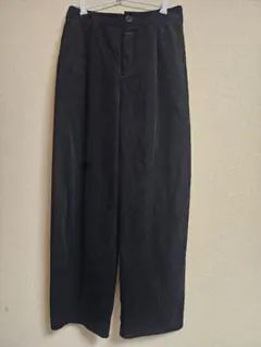 GU　黒 コーデュロイ ワイドパンツ
