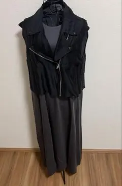 ヤマダヤ vin ブラックノースリーブロングワンピース