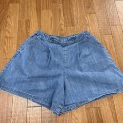 デニム ゴムウエスト　キュロット