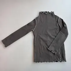 ブランシェス branshe ハイネック長袖カットソー 110 グレー フリル裾