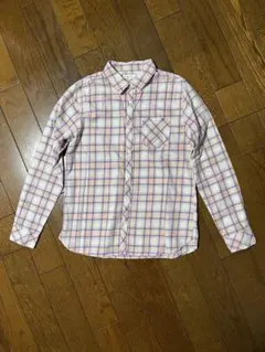 長袖チェックシャツ ピンク紫のサムネイル