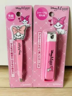 ★新品未開封★Disney Marie マリー ピンク まゆ毛抜き爪切り セット