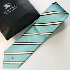 バーバリーブラックレーベル ネクタイ ストライプ柄 グリーン
