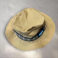 KAVU アウトドア　キッズ　ベージュ　バケットハット 調整ストラップ付きのサムネイル