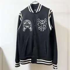 STUSSY Sロゴ ストライプ ブラック スタジャン XL 希少 レア 刺繍 STUSSY Sロゴ ストライプ ブラック スタジャン XL 希少 レア 刺繍