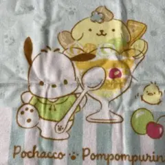 サンリオ　ポチャッコ.ポムポムプリン　ハンドタオルセット　グリーン