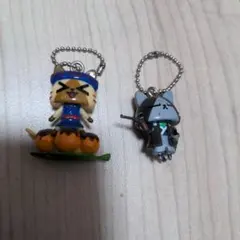 モンハン　アイルー　キーホルダー2個セット　大阪＆京都