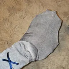 中古 光沢ソックス リボン付き 靴下