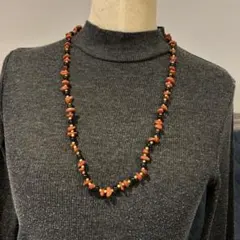 昭和レトロ　ビーズのロングネックレス