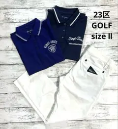 23区GOLF　サイズ2　W64　M　半袖シャツ　パンツ　セットアップ　3点のサムネイル