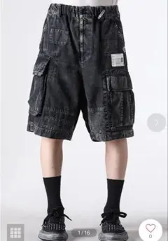 ミハラ REPAIRED CARGO SHORTS （BLACK） - メルカリ
