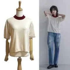 【A MENDA】 ウォッシャブル リンガーデザイン ニット Tシャツ 25SSのサムネイル