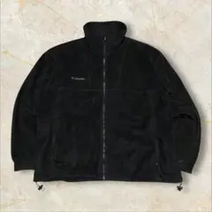 90s初期 Columbia フリースジャケット 刺繍USメンズ 肉厚ブラックL