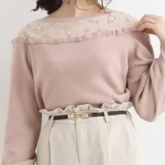 [ MAJESTIC LEGON ] フラワーチュールフリルニット