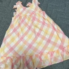 ノースリーブフリルワンピース（ピンク・黄色）