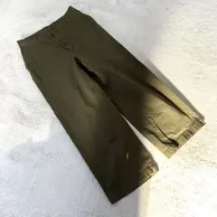 美品【ユニクロ】（L）ワイドパンツ オリーブグリーン