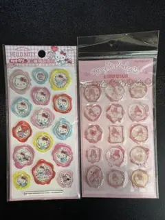 【海外正規品】 ハローキティマイメロシーリングスタンプ風シール2点　香港限定