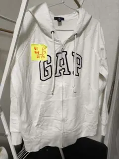 y2k 00s oldGAP フロントジッパー付きパーカー ホワイト