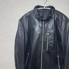 SHIPS JET BLUE 羊革 ライダースジャケット 黒 M メンズ 古着のサムネイル