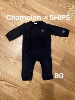 Champion x SHIPS ネイビー ロンパース 80