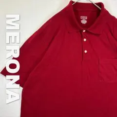 2137 MERONA ポロシャツ XL レッド 胸ポケットのサムネイル