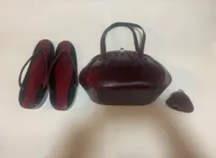 和装用バッグ 草履セット ワインレッド