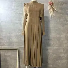 ルイルエブティック　シアースリーブプリーツロングワンピース　大きいサイズ　LL