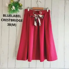 【BLUELABELCRESTBRIDGE】Mルビーピンクのフレアスカート