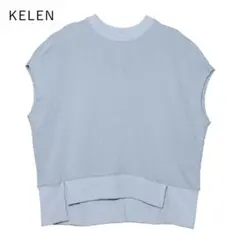 KELEN 厚手Tシャツ ライトブルー オーバーサイズ 前後差丈 ゆったりのサムネイル