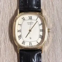 稼動 CITIZEN 80sヴィンテージ腕時計 スクエア タンク